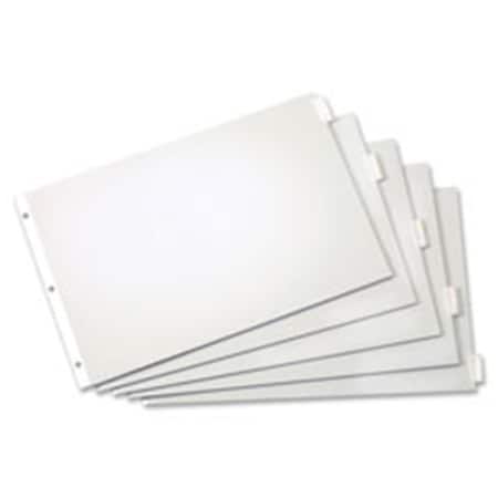 Cardinal Paper Insertable Tab Dividers- 5-Tab- 11 in. x 17 in.- Clear CRD84812